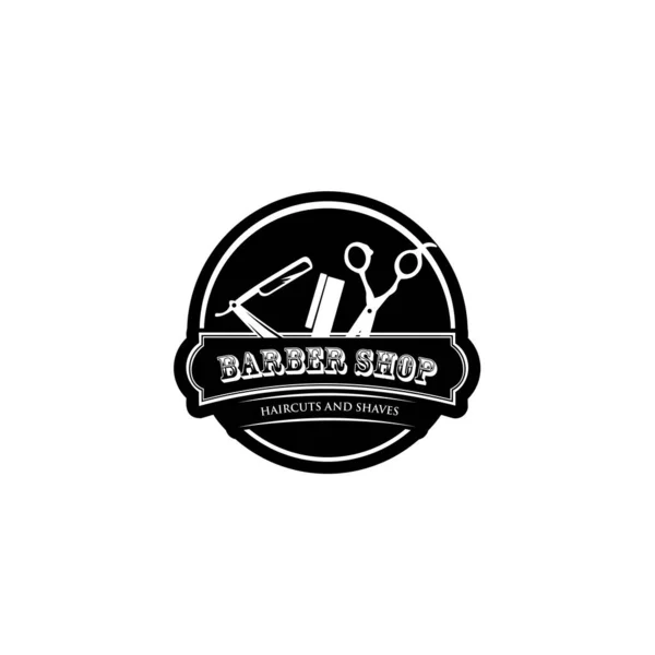 Logo Hairdresser Black White Logo Barbershop Retro Printing Haircut Salons — Stock Vector