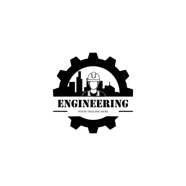 Logo Del Ingeniero Mecánico Logotipo Diseños Identidad — Archivo Imágenes Vectoriales