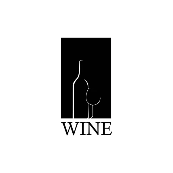 Symbole Icône Vin Motif Emblème Sur Fond Blanc — Image vectorielle