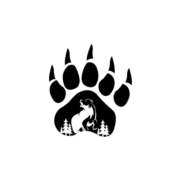 Логотип Медведя Эмблема Дизайн Белом Фоне — стоковый вектор