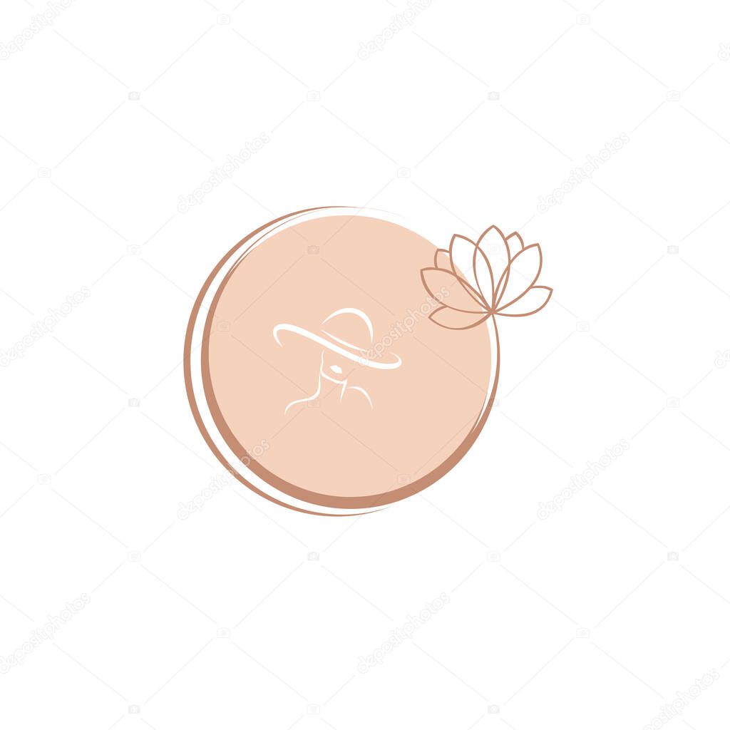 Beauty logo with white background, Beauty salon cosmetics spa hair Logotype concept icon.