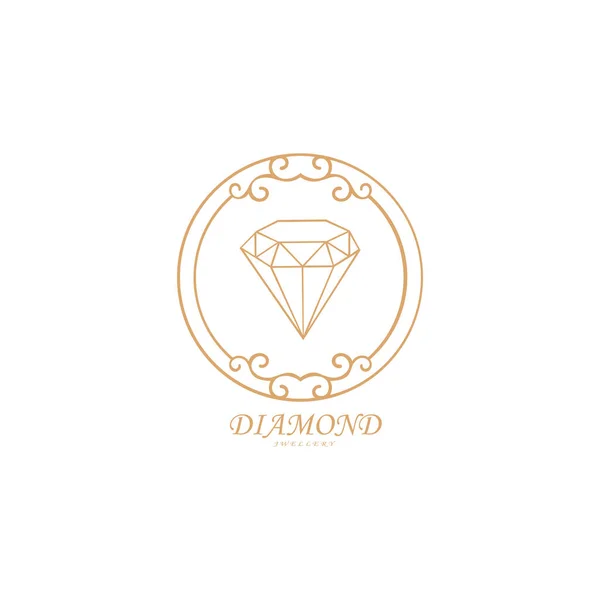 Алмазні Ювелірні Вироби Дизайн Логотипу Векторний Шаблон Елемент Дизайну Етикетки — стоковий вектор