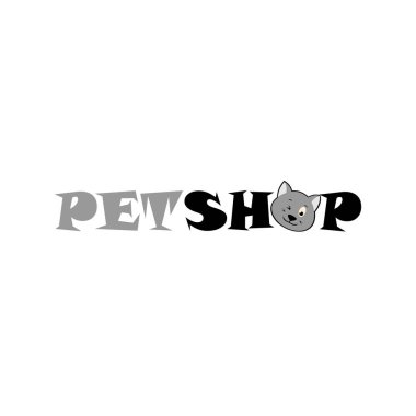 PetShop Logosu. Hayvan kliniklerini, petshop 'u ve veterineri kullanabilirler..