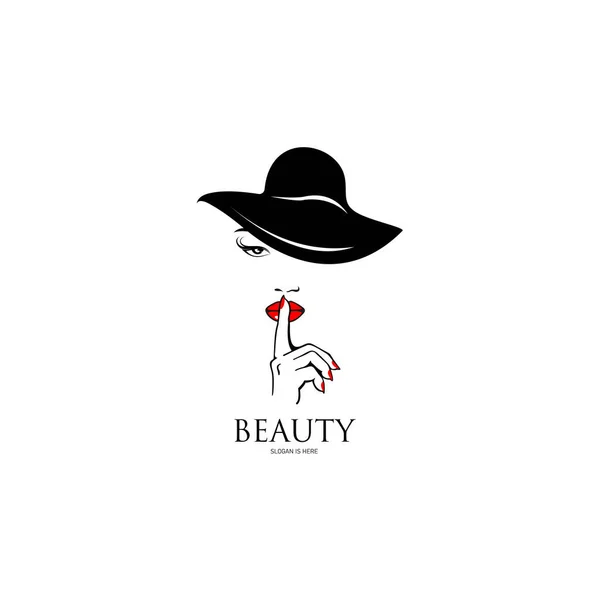 Logo Belleza Con Fondo Blanco Salón Belleza Cosméticos Spa Cabello — Archivo Imágenes Vectoriales