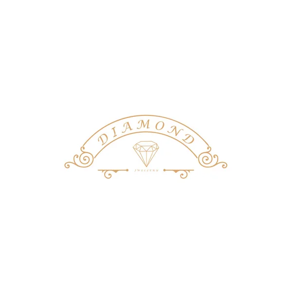 Diamond Smycken Logotyp Design Vector Mall Etikett Eller Emblem Vektorns — Stock vektor