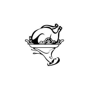 Acılı Baharatlı Tavuk Logosu Tasarımı, Poster, amblem, işaret, Vektör illüstrasyonu için tasarım ögesi