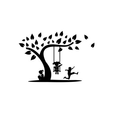 Çocuk parkı. Logo izole edilmiş beyaz arkaplan