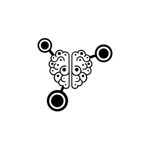 Ikona Wektora Połączenia Mózgowego Ludzki Mózg Kreatywność Intelekt — Wektor stockowy
