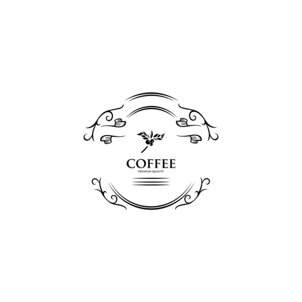 Kaffeebaum Illustration Frischer Kaffee Logo Design Vektor Illustration — Stockvektor