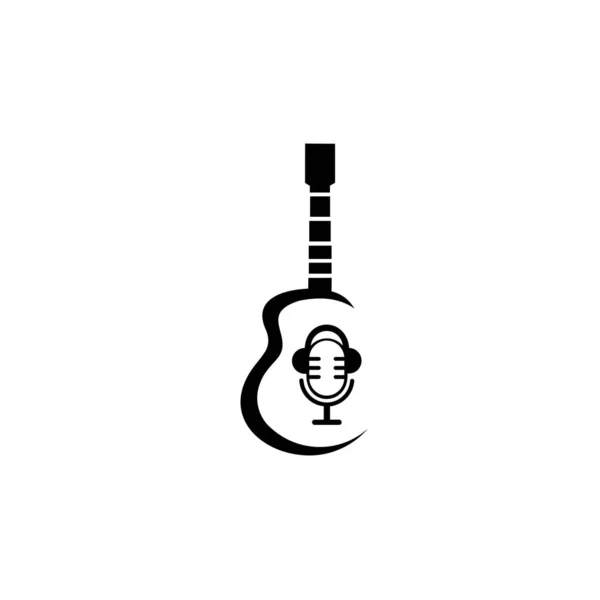 Піктограма Гітари Ізольована Білому Фоні Музичний Магазин Студія Звукозапису Гітара — стоковий вектор