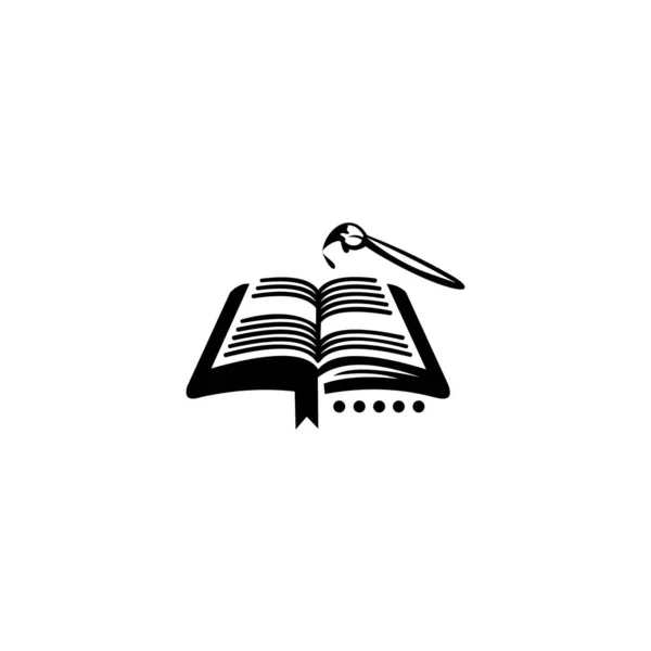 Modelos Logotipo Educacional Livro Caneta Icon Vector Projeto Isolado Fundo — Vetor de Stock