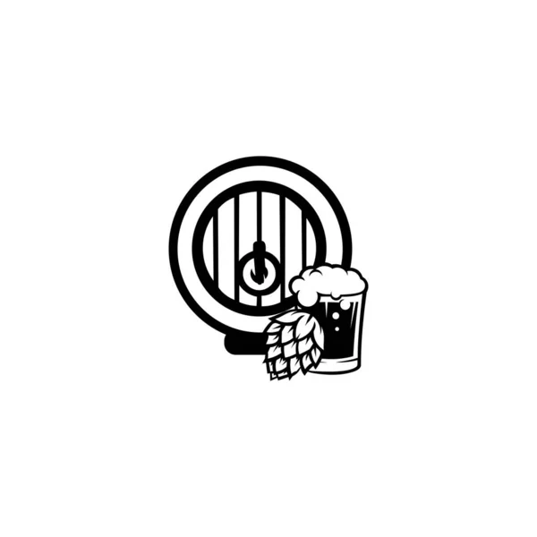 Логотип Пивного Хопу Label Значок Бару Пивний Фестиваль Пивоварня Ізольовані — стоковий вектор
