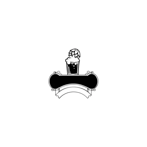 Logo Bière Hop Label Badge Pour Bar Festival Bière Brasserie — Image vectorielle