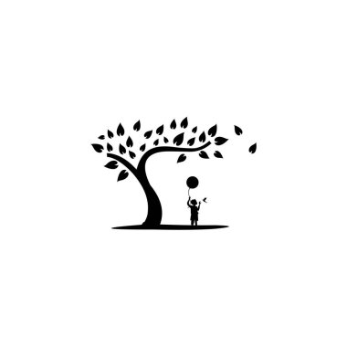 Çocuk parkı. Logo izole edilmiş beyaz arkaplan