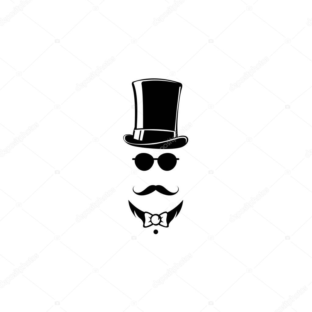 Gentleman vector icon. icon man isolated on white background. Flat design.