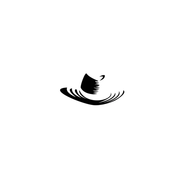 Minimalista Chapéu Cowboy Logo Design Icon Ilustração Logotipo Isolado Fundo — Vetor de Stock