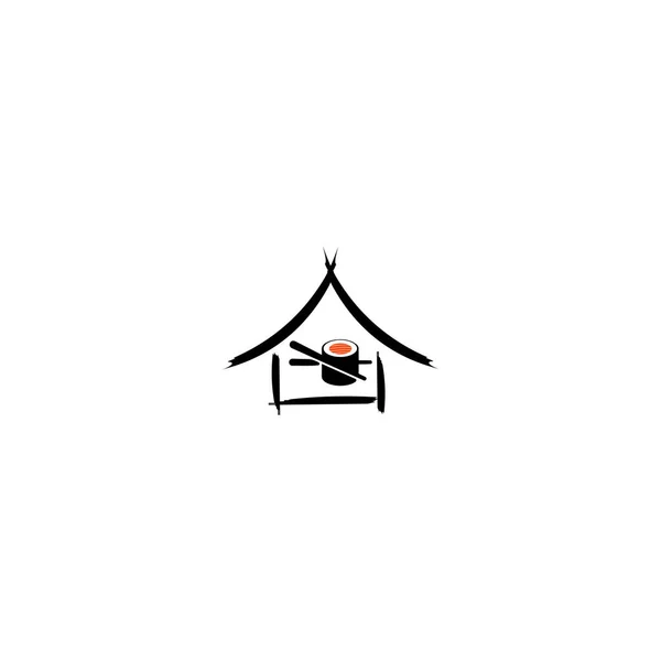 Логотип Вектора Суши Икона Символ Эмблема Знак Логотип Бара Магазина — стоковый вектор