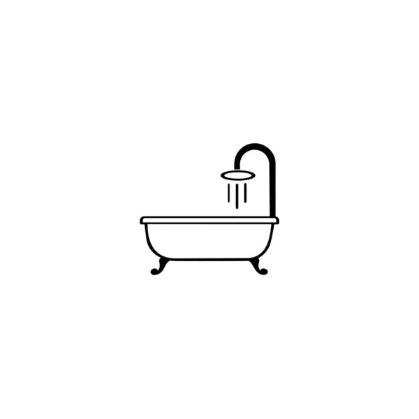 Bathtub Icon Vector Illustration Logo Template Trendy Style White Background — Stock Vector