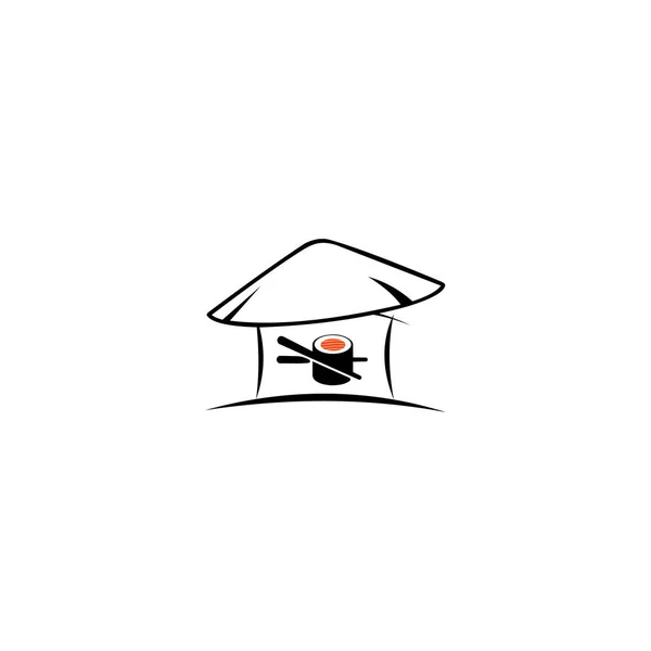 Logo Vectoriel Sushi Icône Symbole Emblème Sign Logo Bar Shop — Image vectorielle