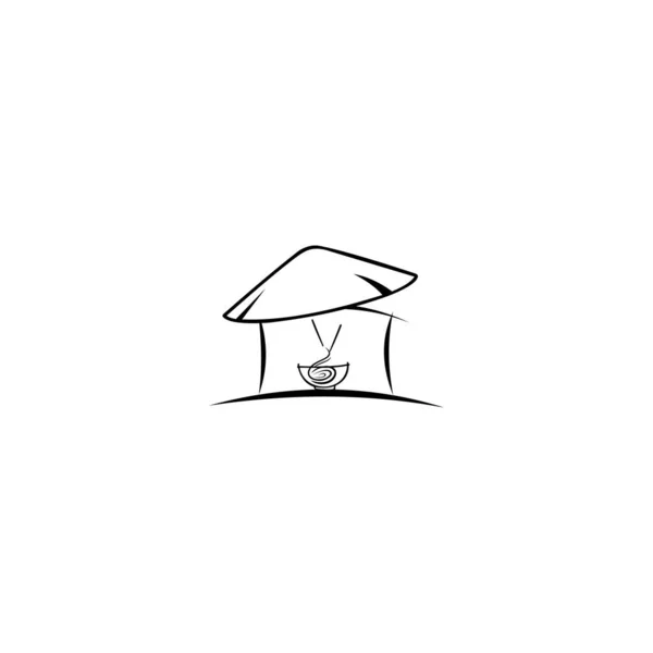 面条标志设计 适用于任何与拉面 快餐馆 韩国菜 日本菜有关的业务 — 图库矢量图片