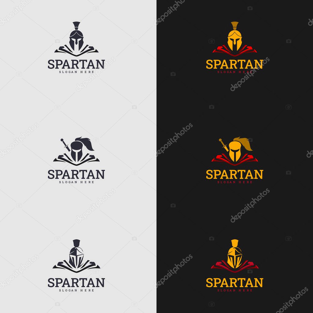 Spartan logo icon designs vector. suitable for company logo, print, digital, icon, apps, and other marketing material purpose. spartan logo set