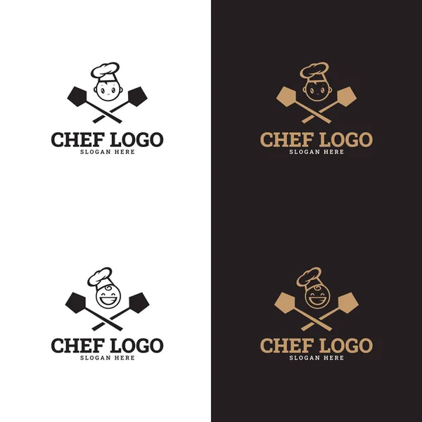 Логотип Ресторана Символ Шляпы Шеф Повара Подходит Логотипа Компании Печати — стоковый вектор