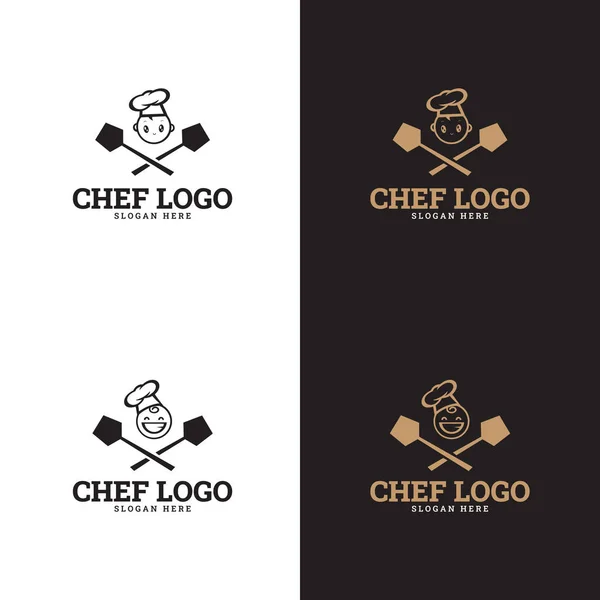 Modelo Logotipo Restaurante Símbolo Chapéu Cozinheiro Chef Adequado Para Logotipo — Vetor de Stock