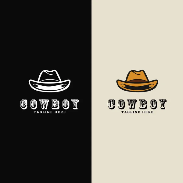 Sombrero Vaquero Minimalista Diseño Logotipo Icono Ilustración — Vector de stock