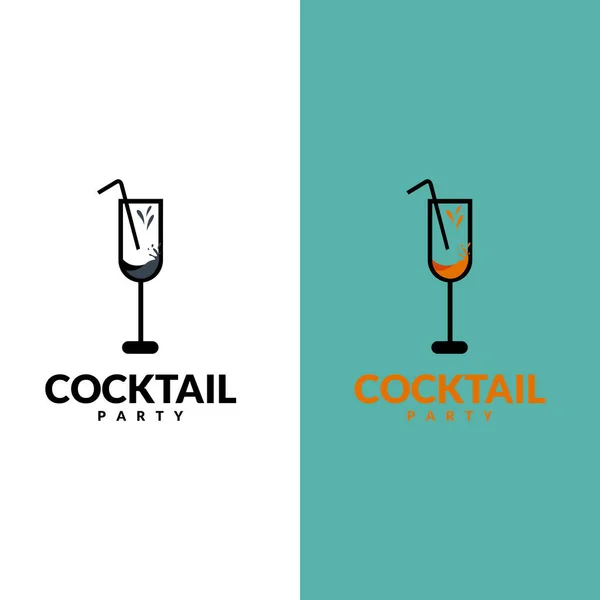 Logo Cocktails Alcoolisés Cocktail Été Fête Conception Menu Fond — Image vectorielle