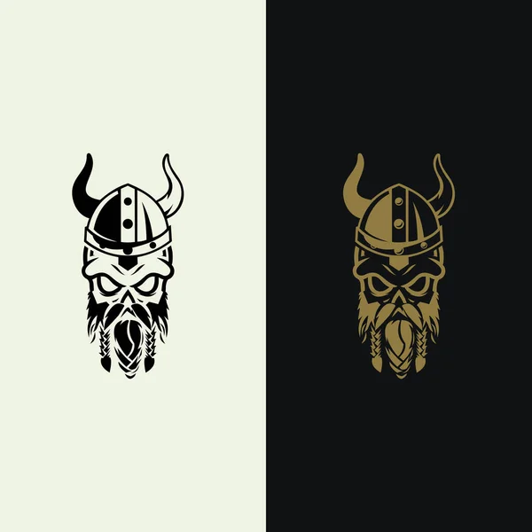 Шаблон Логотипа Викингов Головной Шлем Викинга Вдохновляет Дизайн Логотипа Иконы — стоковый вектор