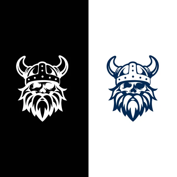 Modelo Logotipo Viking Capacete Cabeça Personagem Viking Uma Inspiração Design — Vetor de Stock