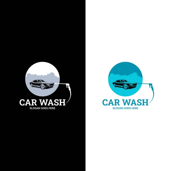 Car Wash Logo Design Vector Template Cleaning Car Lavado Servicio — Vector de stock