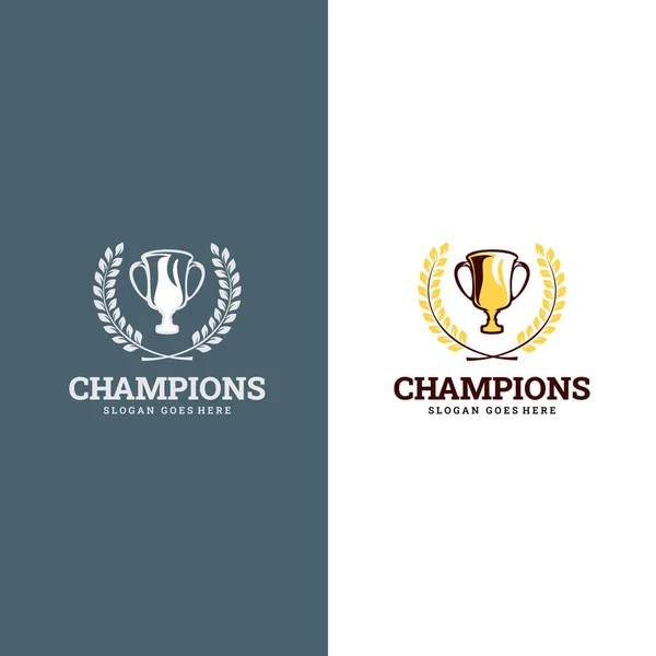 Trophy Illustration Vector Logo Icon Trophy Logo Icon Winner Award — Stock Vector