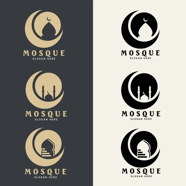 Logo Della Moschea Moschea Icona Design Template — Vettoriale Stock