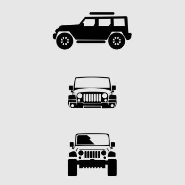 Klasik off-road arazi aracı amblemleri seti. Aşırı ırk.