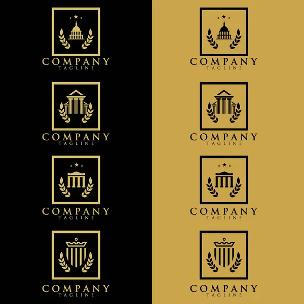 Logo Loi Avocat Ensemble Vectoriel Étiquettes Vintage Logotypes Modèles Monogrammes — Image vectorielle