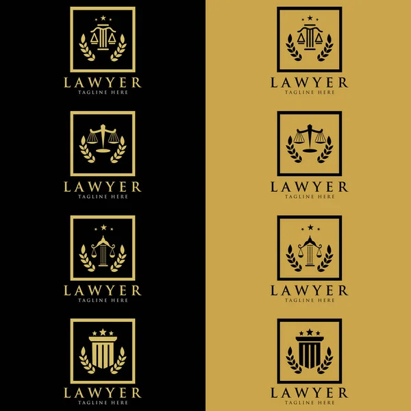Λογότυπο Δικηγόρου Και Δικηγόρου Σύνολο Διανυσματικών Ετικετών Λογότυπων Και Μονογραφημάτων — Διανυσματικό Αρχείο