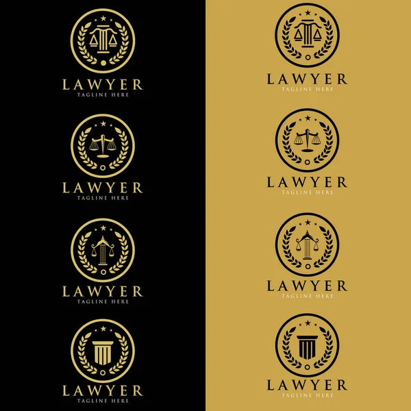 Λογότυπο Δικηγόρου Και Δικηγόρου Σύνολο Διανυσματικών Ετικετών Λογότυπων Και Μονογραφημάτων — Διανυσματικό Αρχείο