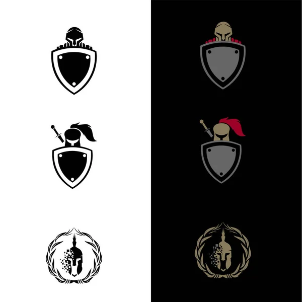 Spartańska Ikona Logo Projektuje Wektor Nadaje Się Logo Firmy Druku — Wektor stockowy