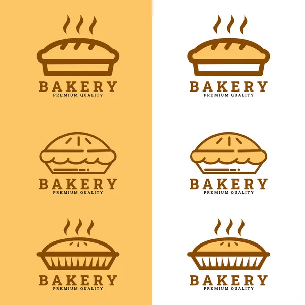 Pie Logo Label Bakery Vector Graphic Design Bakery Shop Set — Stock Vector