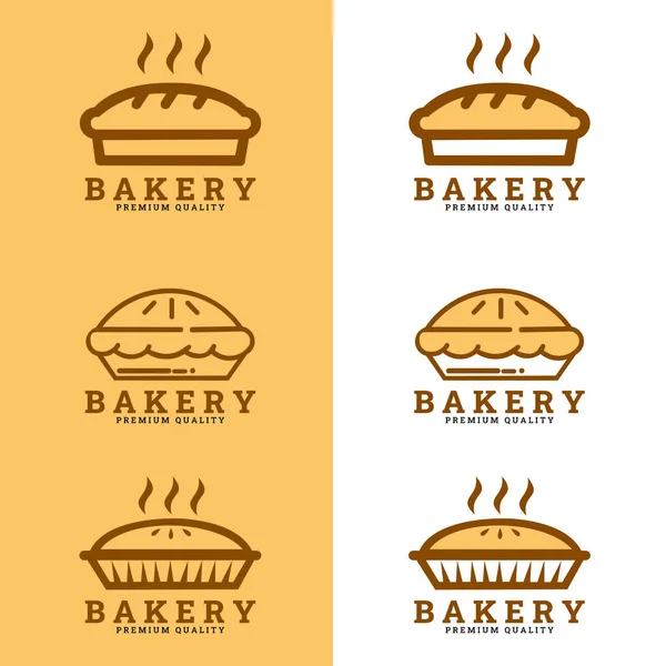 Pie Logo Etiqueta Padaria Vector Design Gráfico Padaria Loja Conjunto —  Vetores de Stock