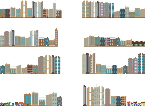 Colección de paisajes urbanos — Vector de stock