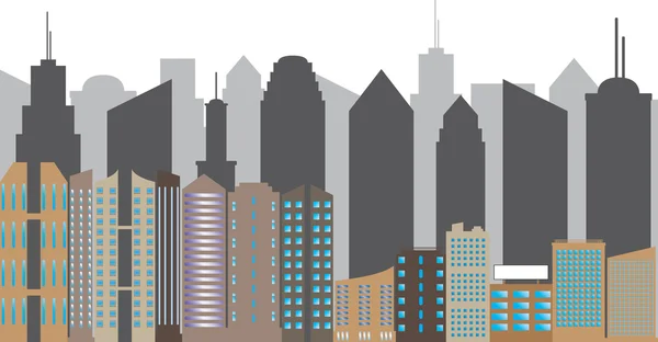 Stadtsilhouette mit Gebäuden Hintergrund — Stockvektor