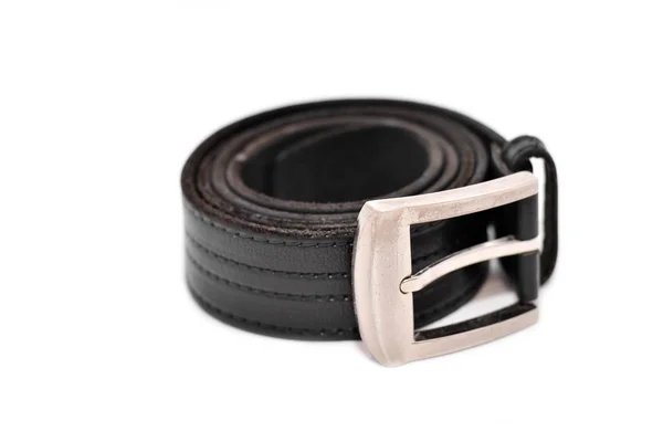 Leather belt on white — Stock Photo, Image