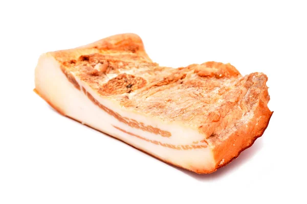 Tlustý slaninou na bílém — Stock fotografie
