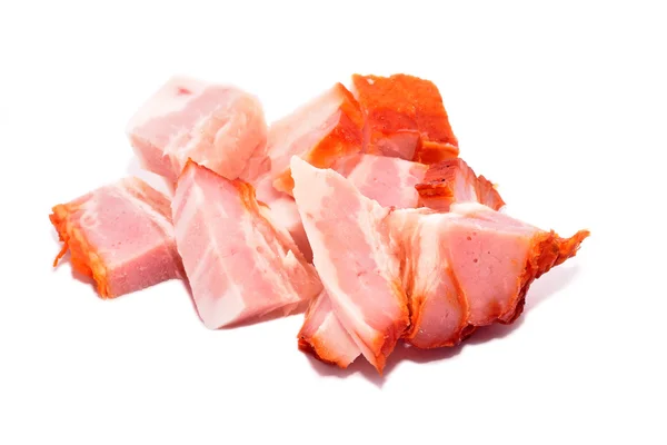 Potongan Ham pada putih — Stok Foto