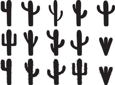 Cactus silhouettes clipart