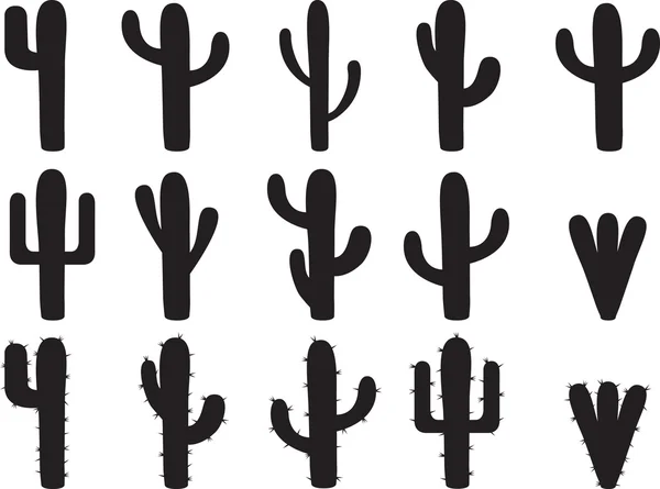 Kaktusz sziluettek — Stock Vector