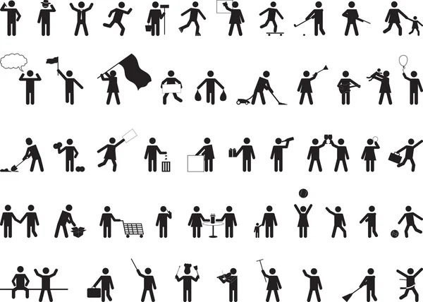 Pictogramme commun activités des personnes — Image vectorielle