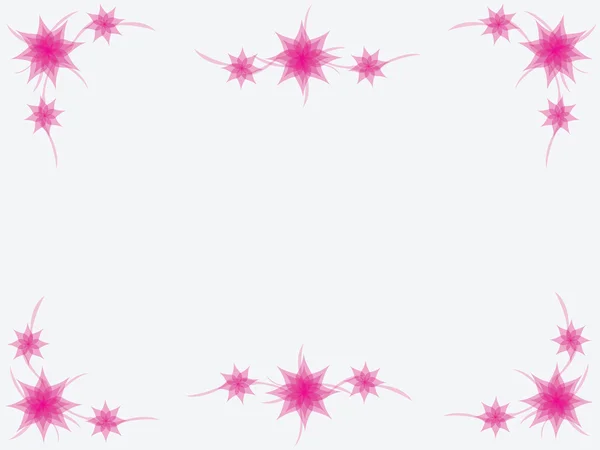 Marco floral rosa simple — Vector de stock